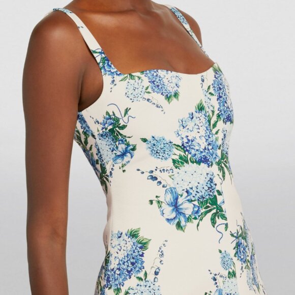 Emilia Wickstead Theoni Dress Blue Hydrangea - Picture 2 of 5